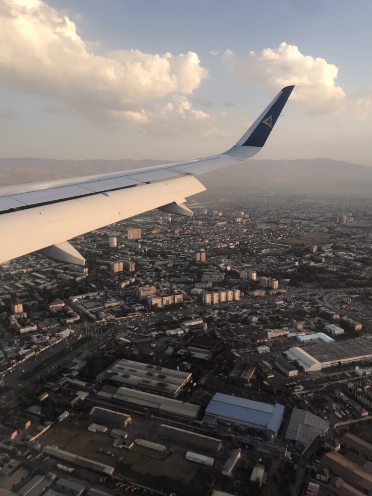 A view of Dushanbe from the plane