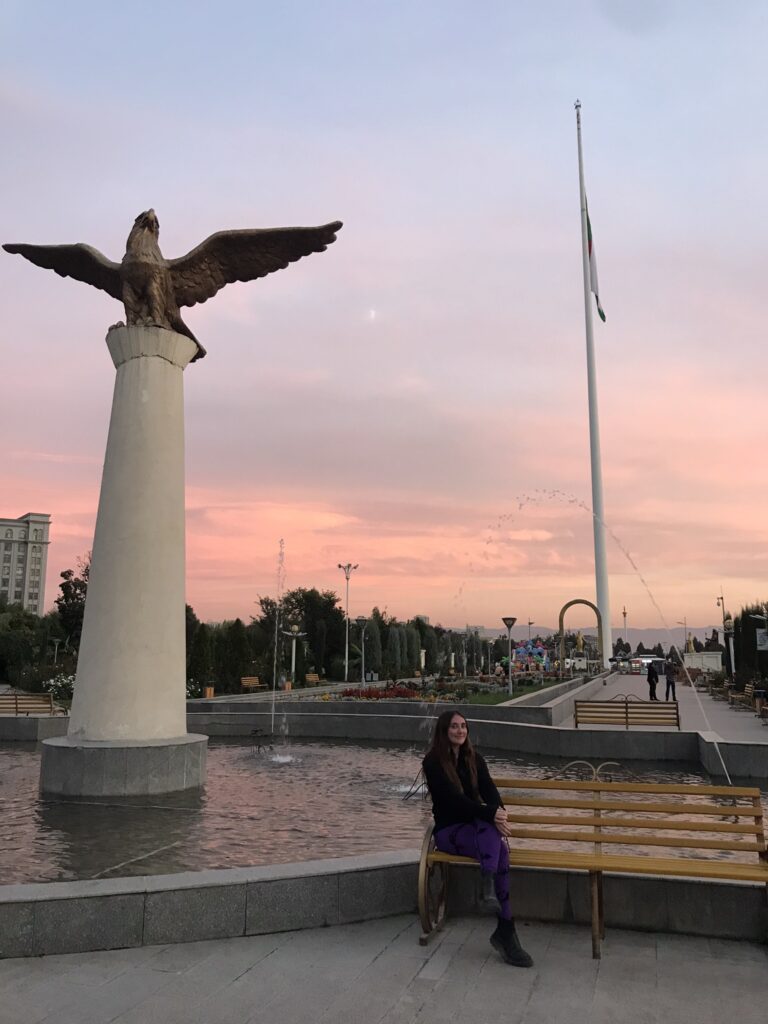 The Tajik national flagpole in Dushanbe