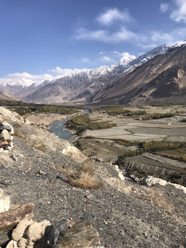 A mountain view in Tajikistan