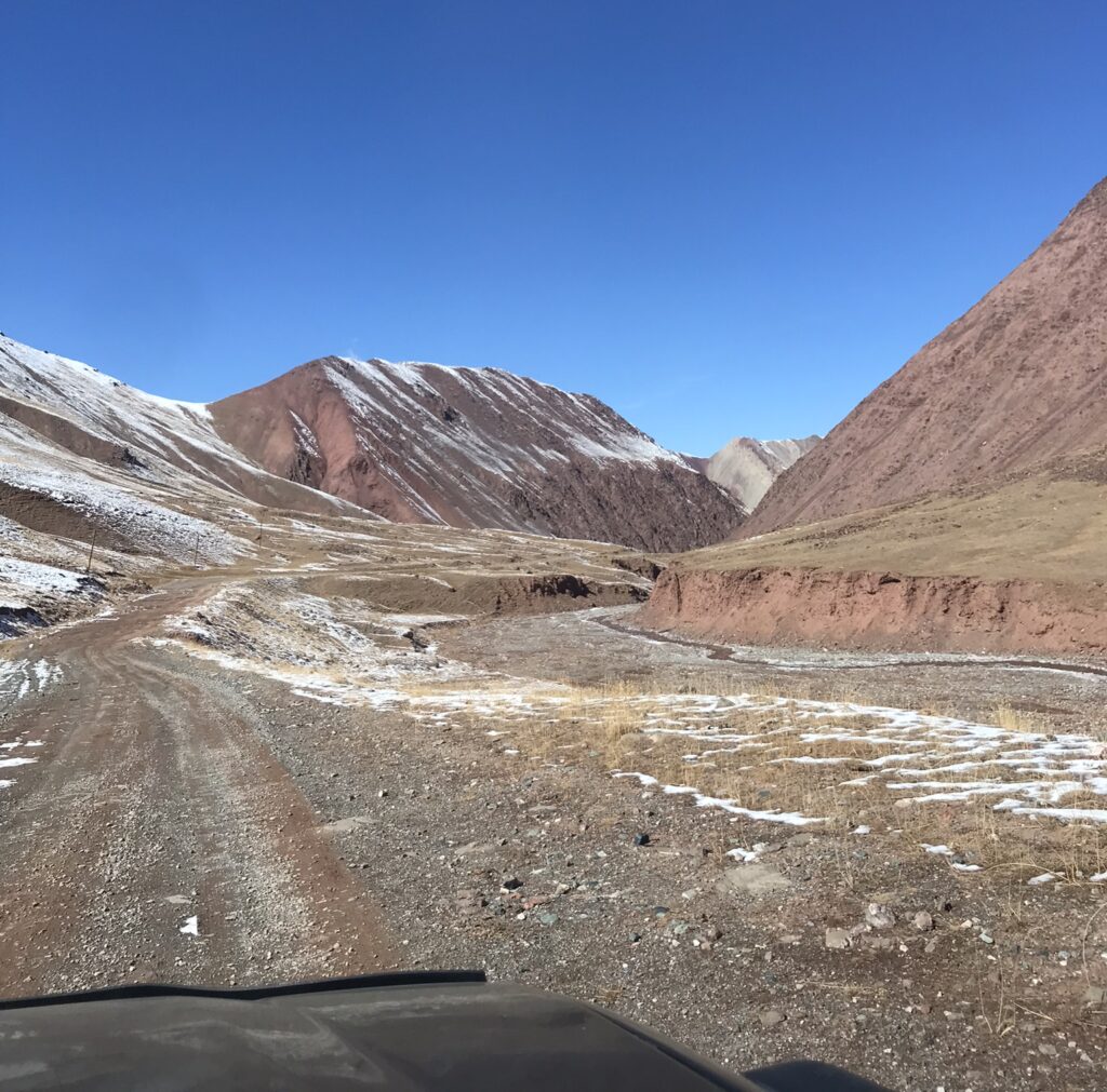 A roadway in the Pamir Highway