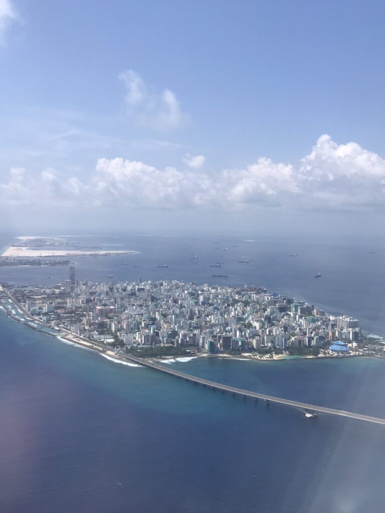 An aerial view of Malé