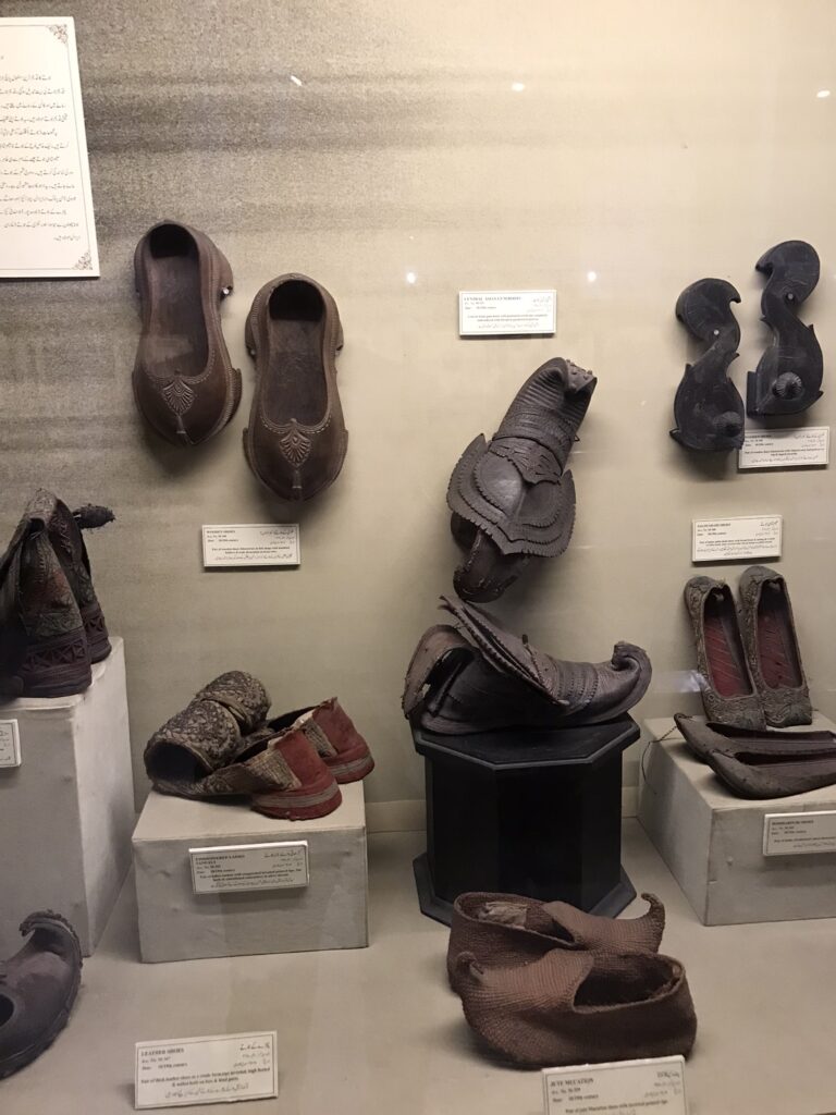 Ancient shoes in the moseum in Lahore