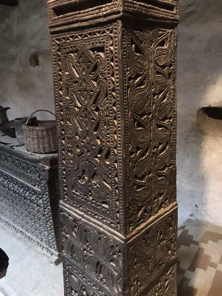 A wooden carving in Altit Fort
