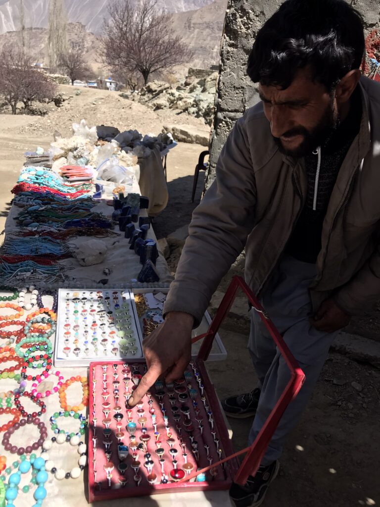 A gem seller in Gilgit-Baltistan