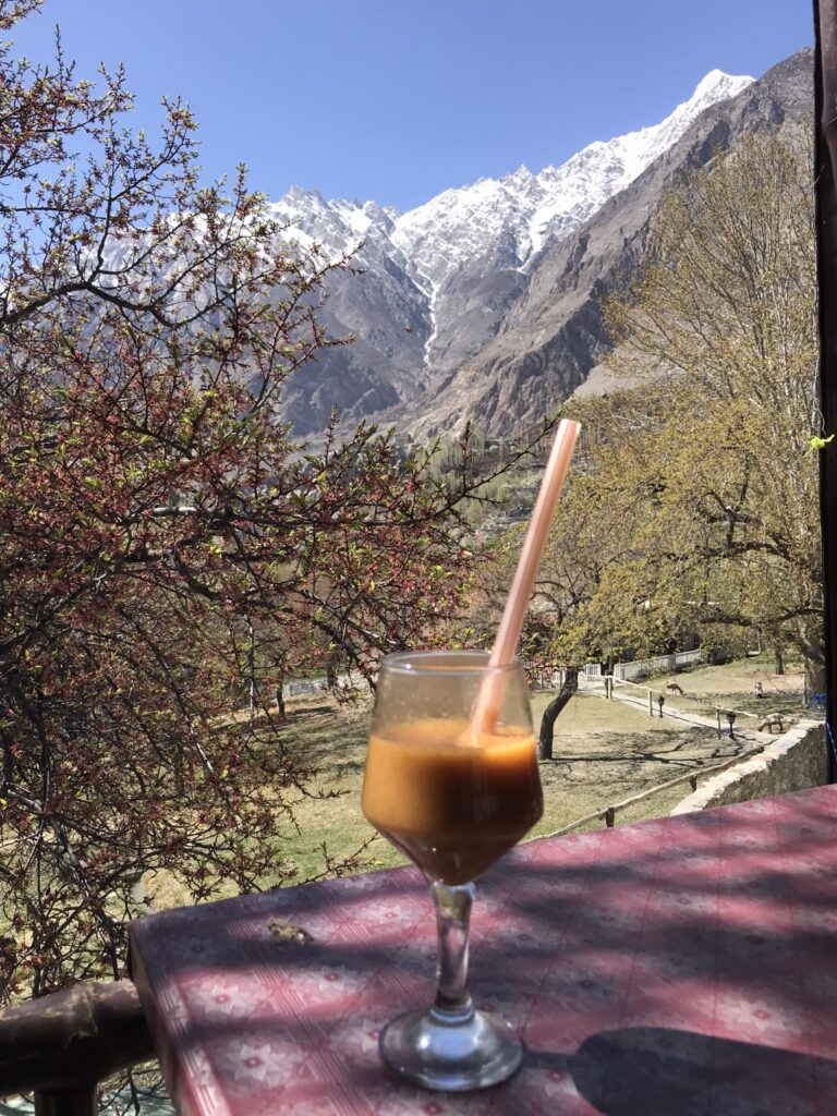 A glass of apricot juice in Hunza Valley