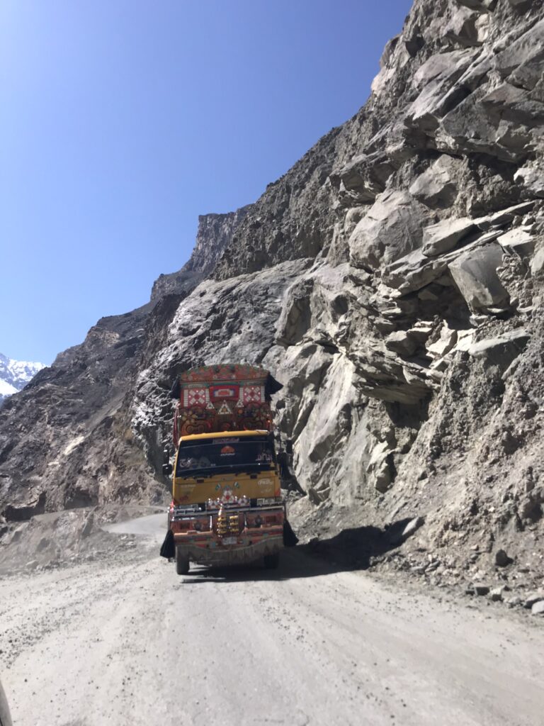 A truck on the Skardu road in Gilgit-Baltistan