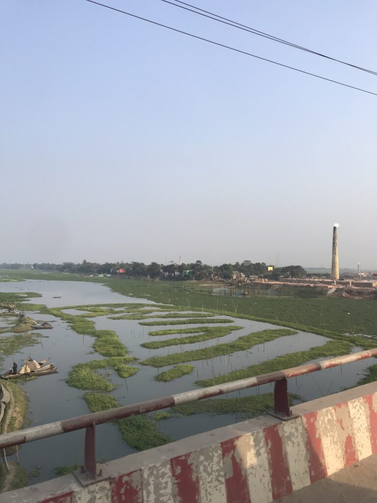 A river and brick kiln in Bangladesh