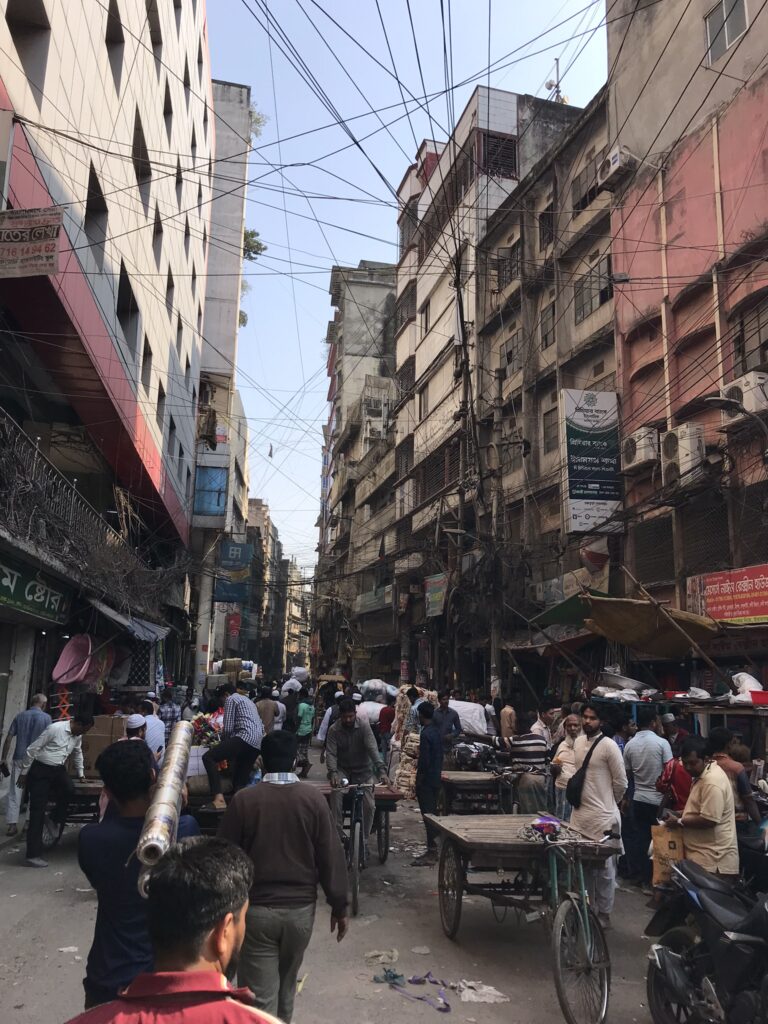 A busy street in Dhaka