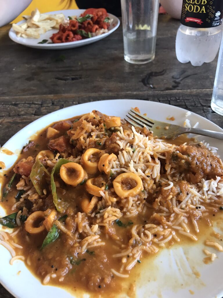 A seafood curry in Tamil Nadu