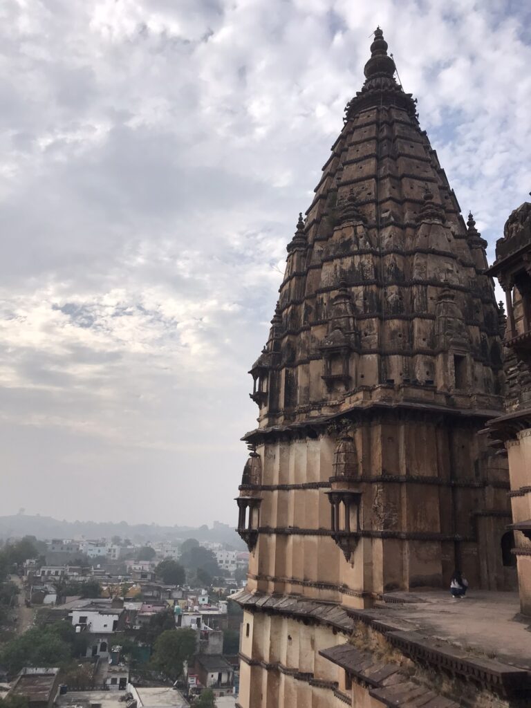 On the roof of Chaturbhuj Temple in Orchha