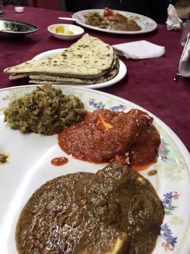 A curry meal in Orchha