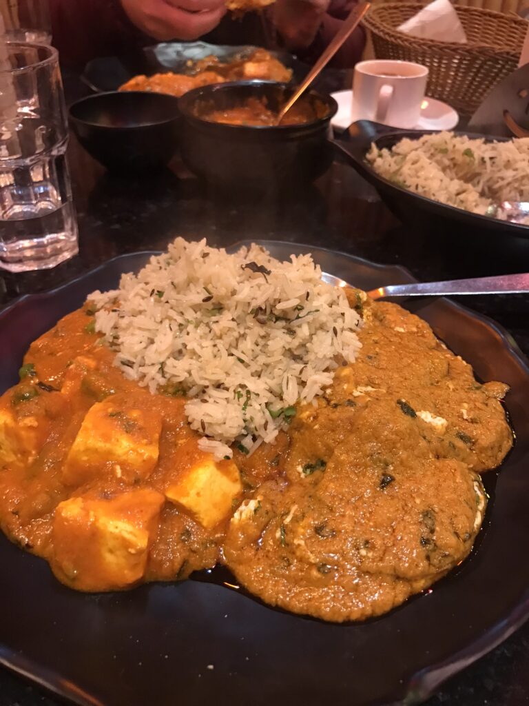 A curry meal in Khajuraho