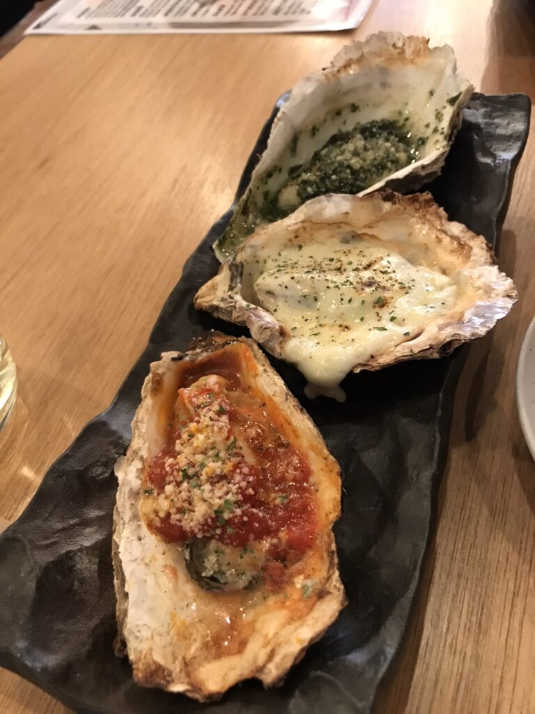 Oysters at a restaurant on Itsukushima