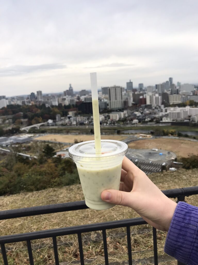 A bean milkshake in Sendai