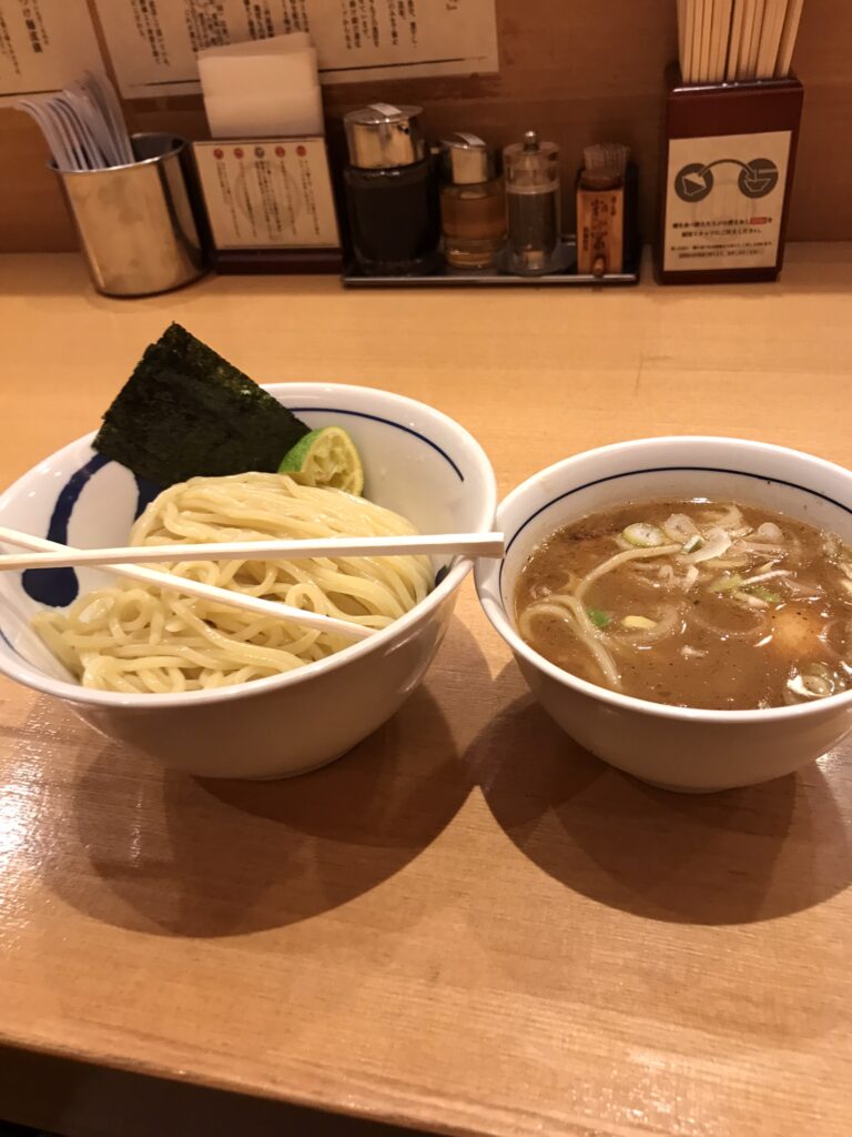 A tsukemen meal in Tokyo