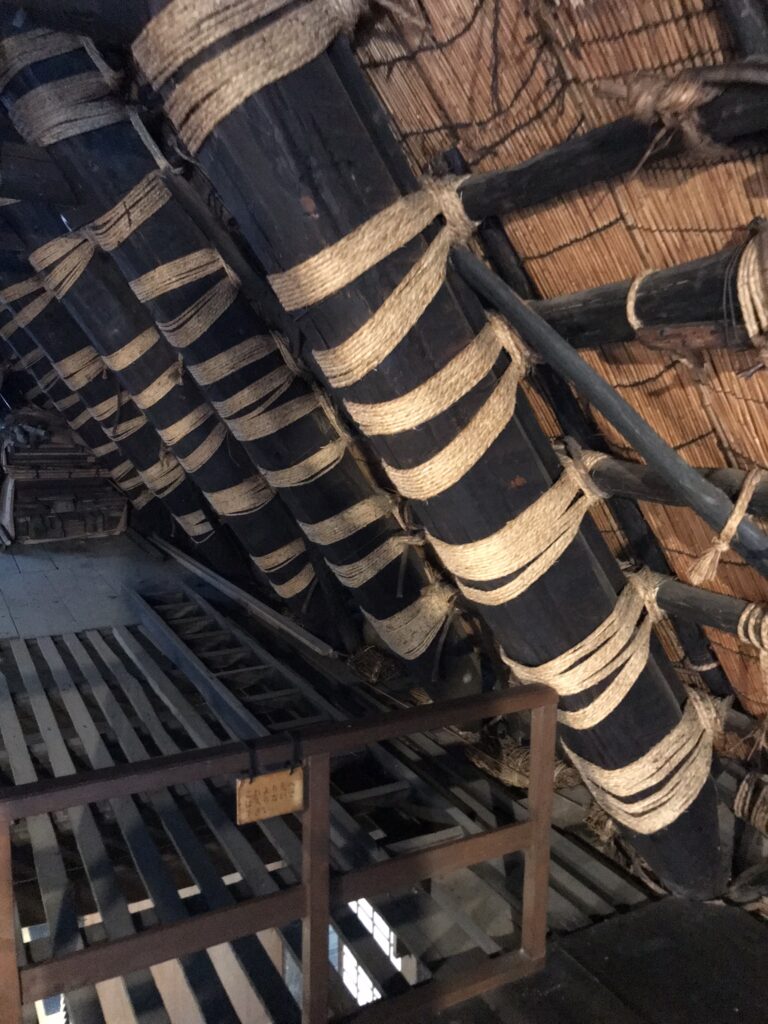 A thatched roof at Hida Folk Village in Japan