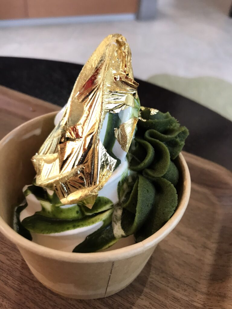 Gold leaf ice cream in Kanazawa