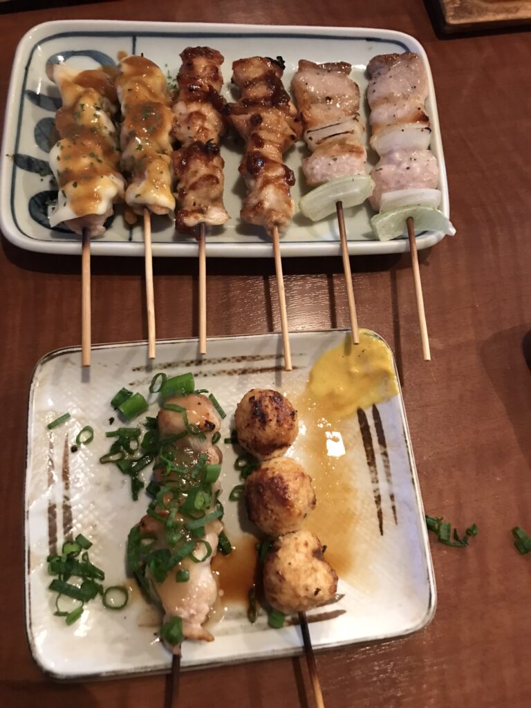 Yakitori skewers in Kanazawa