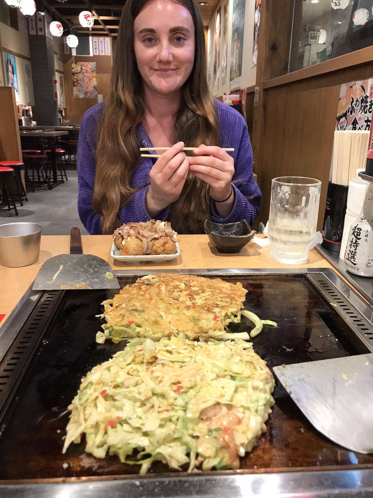 An Okonomiyaki grill in Kansai