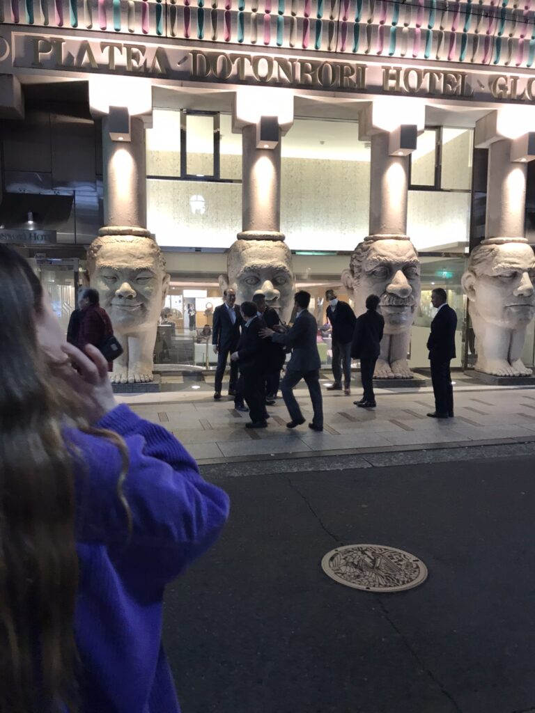 Dotonbori Hotel statues in Osaka