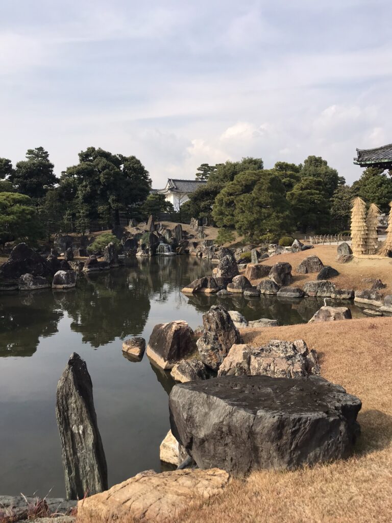 The rock garden at Nijojo Castle in Kyoto