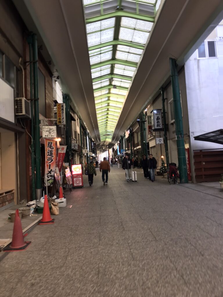 A shopping arcade in Onomichi