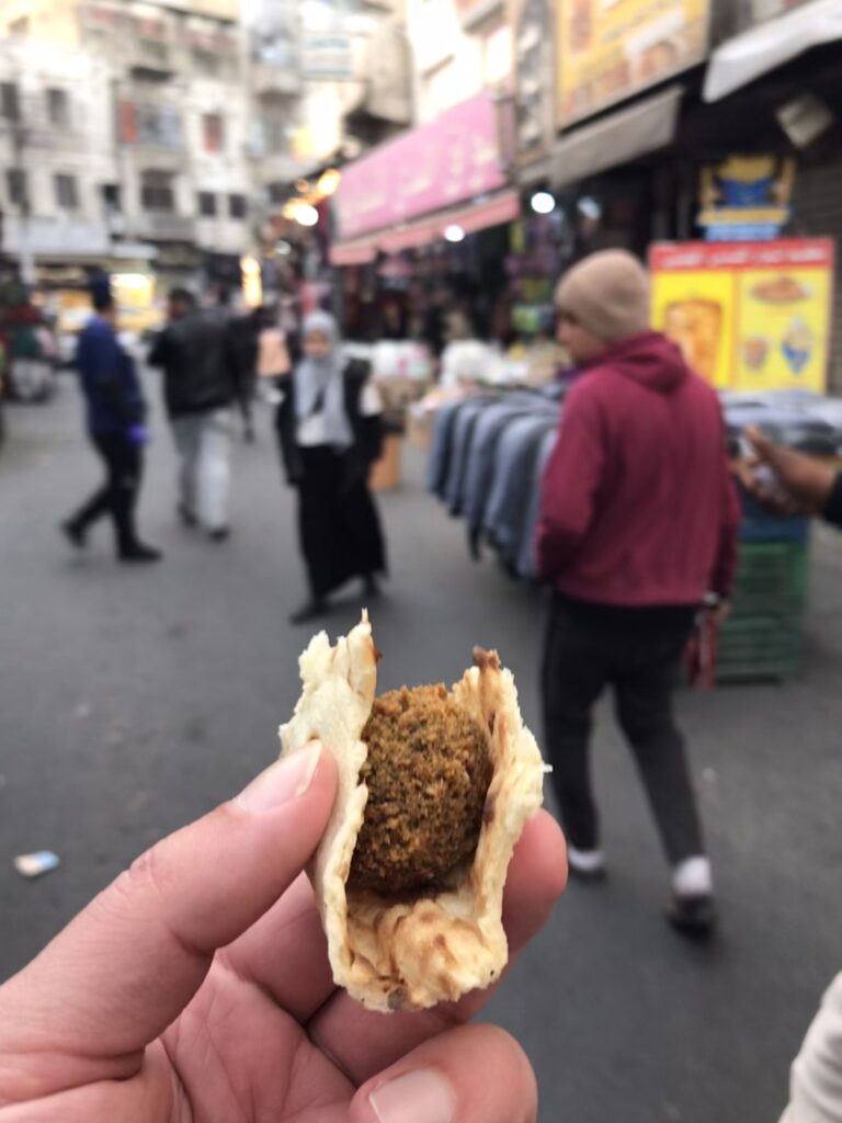 A falafel ball in Amman