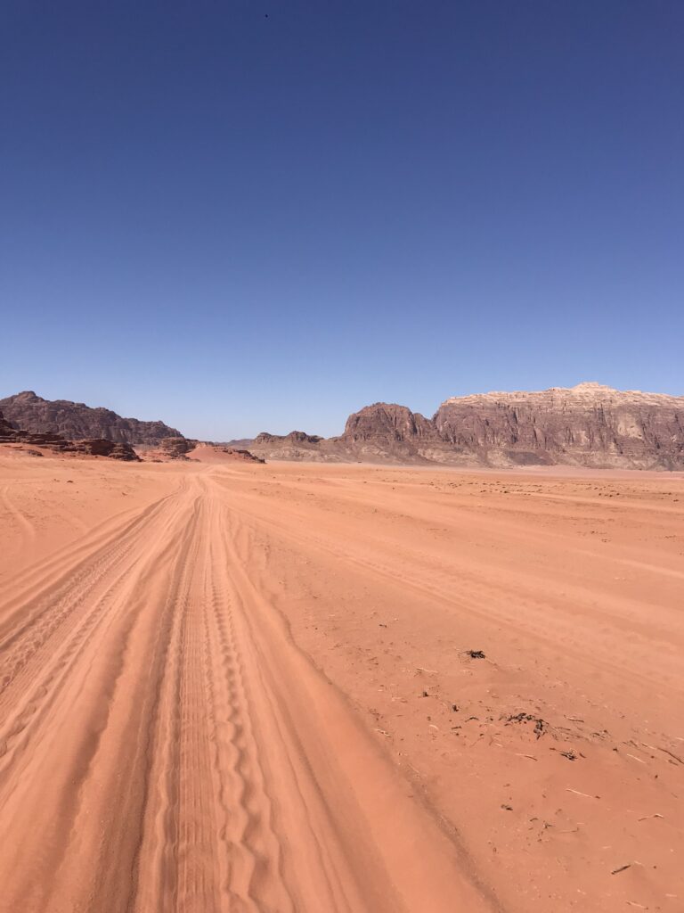 Desert landscapes in Wadi Rum