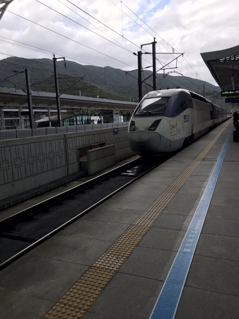 The KTX train in Gyeongju
