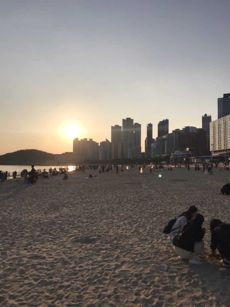 A sunset at Haeundae Beach