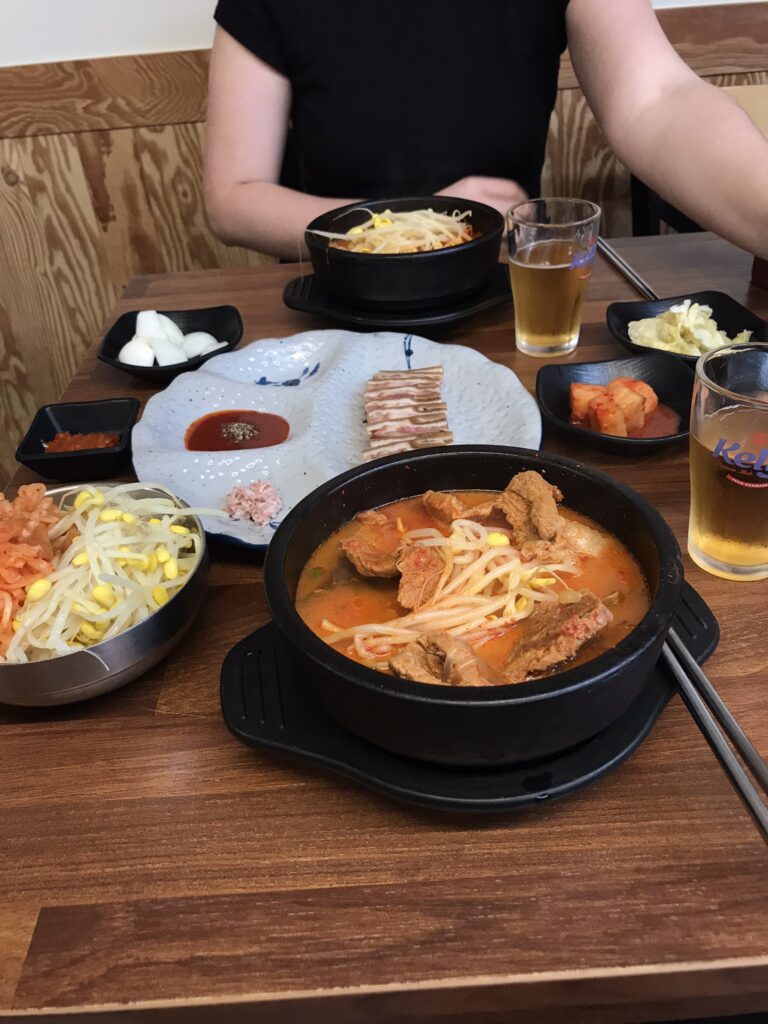 Jjigae and beer in Jeonju
