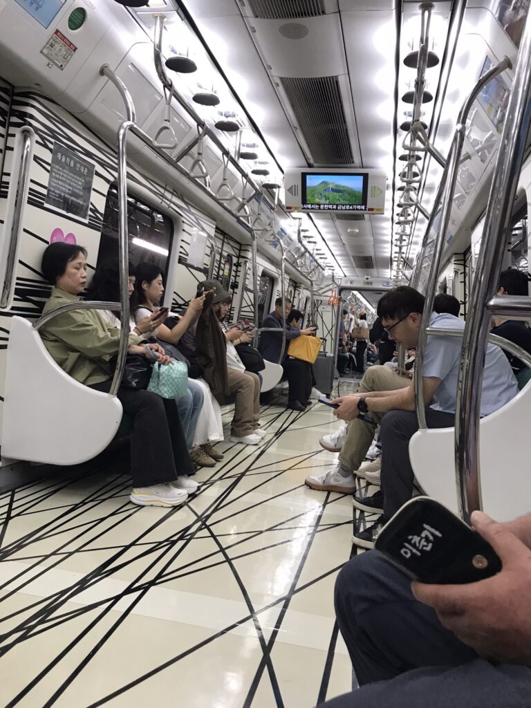 A carriage on the metro in Gwangju