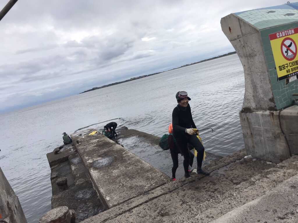 A haenyo diver on Jeju