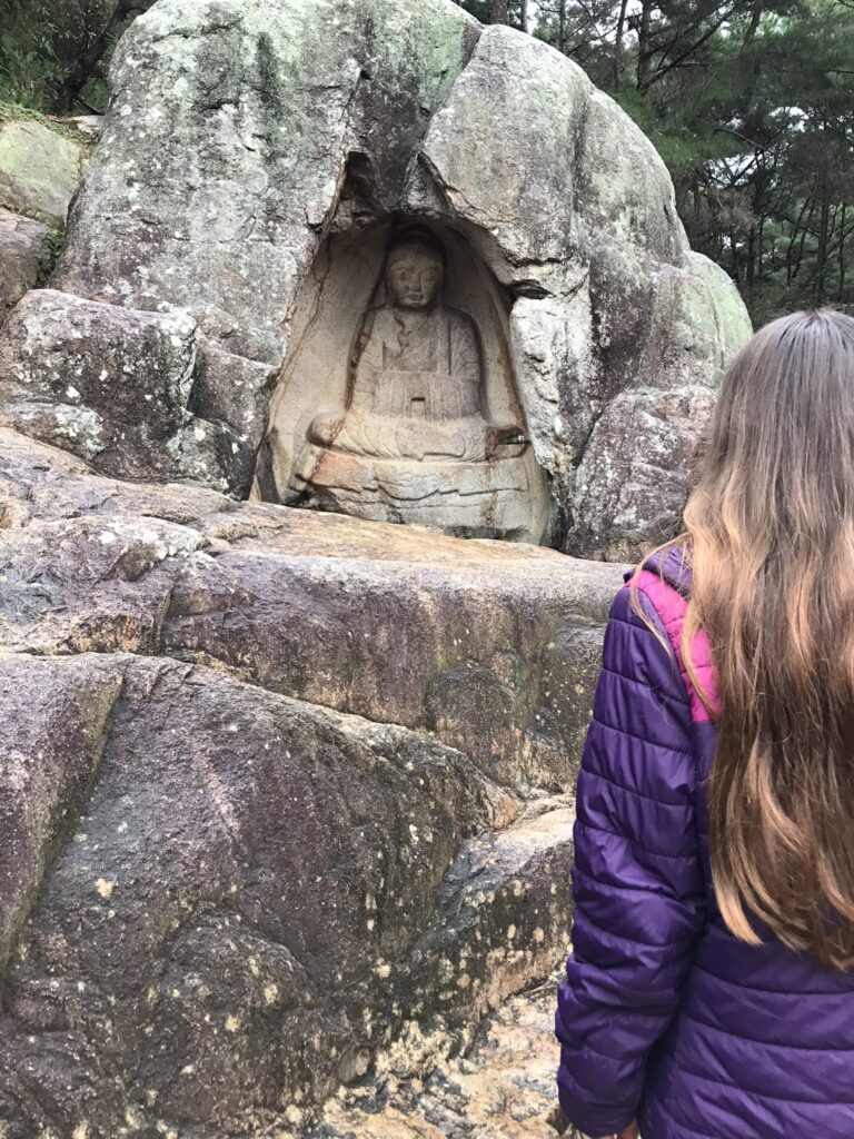 A Buddhist rock carving on Namsan in Gyeongju