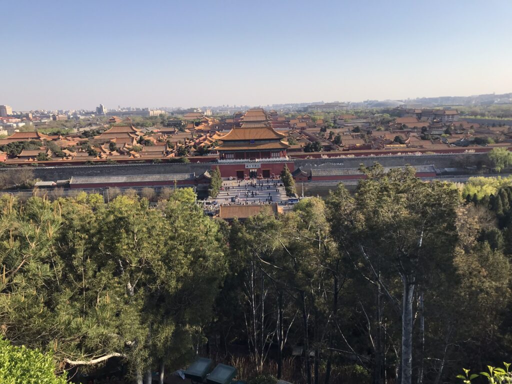 A view of the Forbidden City in Beijing from Jinashan Scenic Area