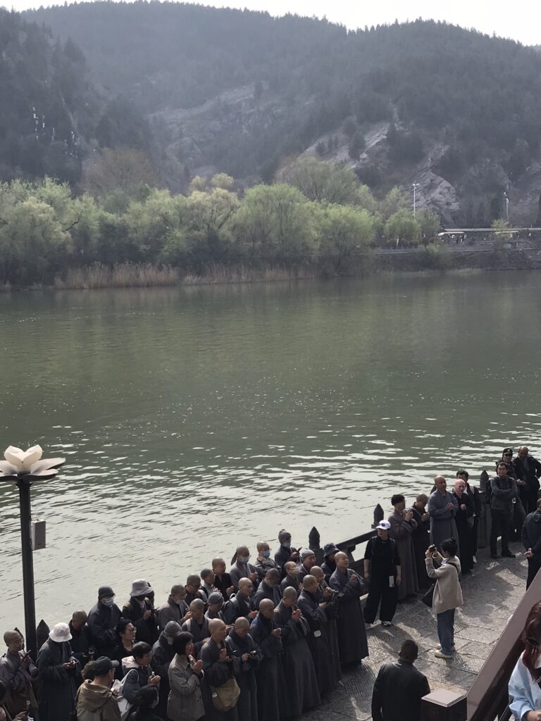 Nuns at Longmen Grottoes in Luoyang
